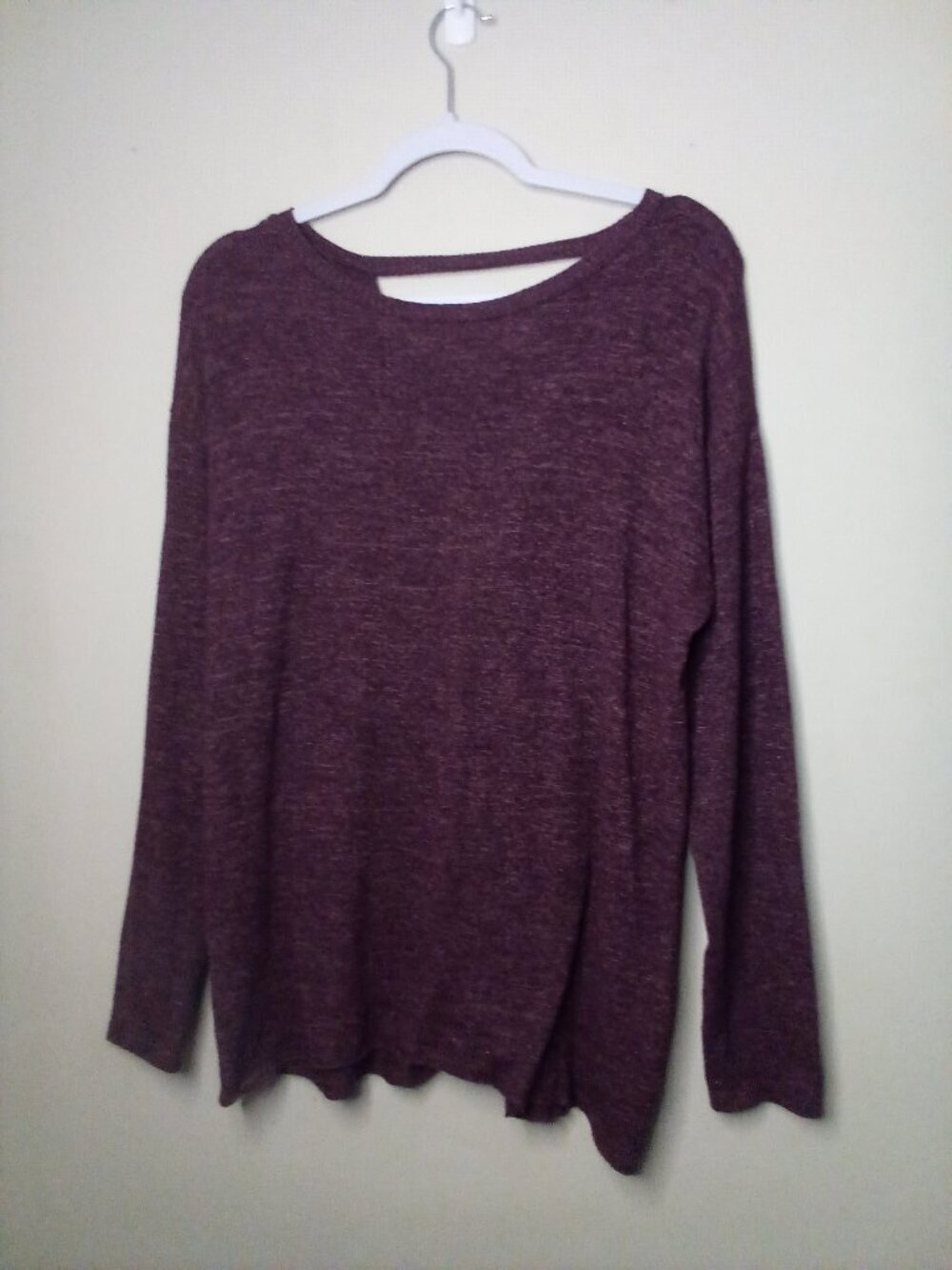 American Eagle Shirt Women M Soft & Sexy Plush Long Sleeve Lace Up Back Purple